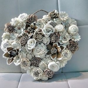 Heart-shaped wall hanging 9 by 11 handmade